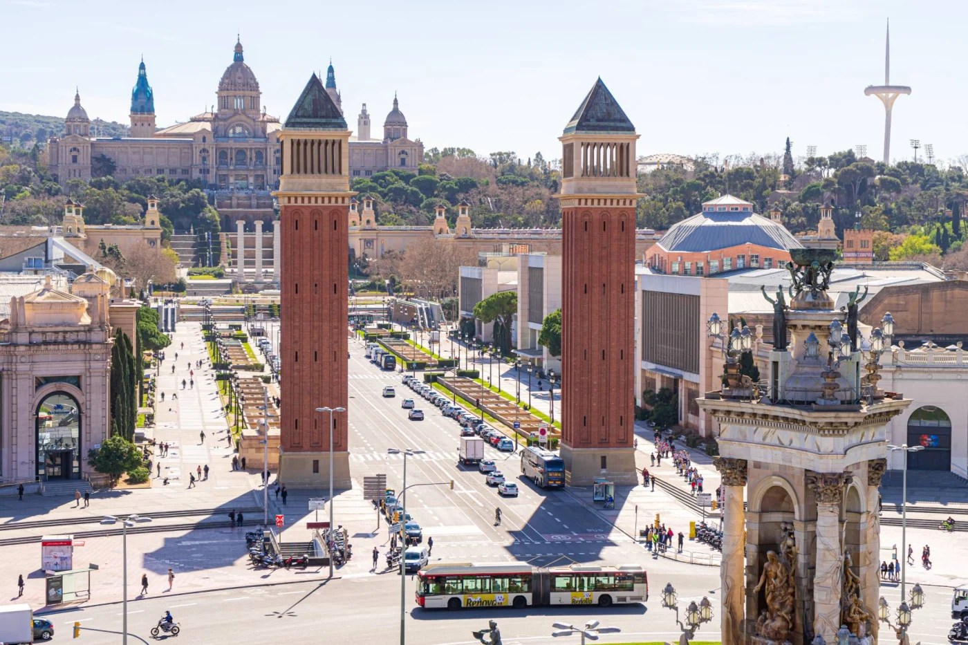 Praça de Espanha em Barcelona, cidade para praticar o inglês para viagens internacionais