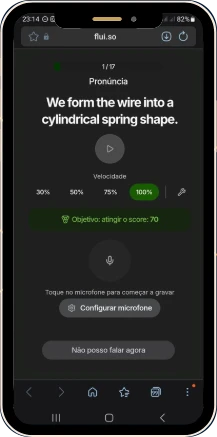 Prática de pronúncia com o Flui